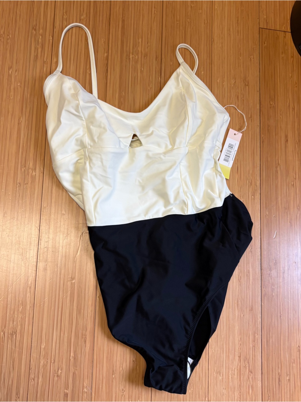 summersalt Two-Tone Ivory and Black One-Piece Swimsuit